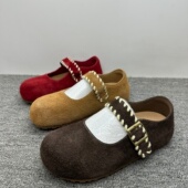 百搭内增高浅口魔术贴勃肯鞋 断码 真皮玛丽珍女鞋 新款 女潮 处理春季