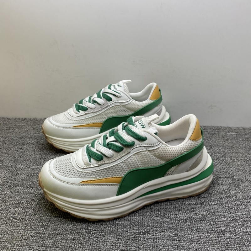 夏季新款真皮透气老爹鞋女厚底