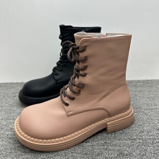撤柜断码特价处理新款马丁靴女时尚百搭女短靴英伦风大头女单靴潮