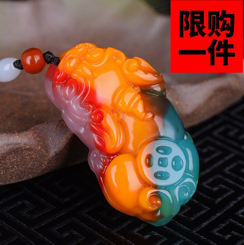 新疆玉和田玉七彩玉金丝玉玉貔貅玉麒麟玉吊坠玉挂件玉佩玉牌