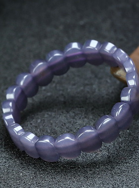 天然和田玉烟紫手排新疆玉烟紫手链男女款玉石手串手饰手排手链