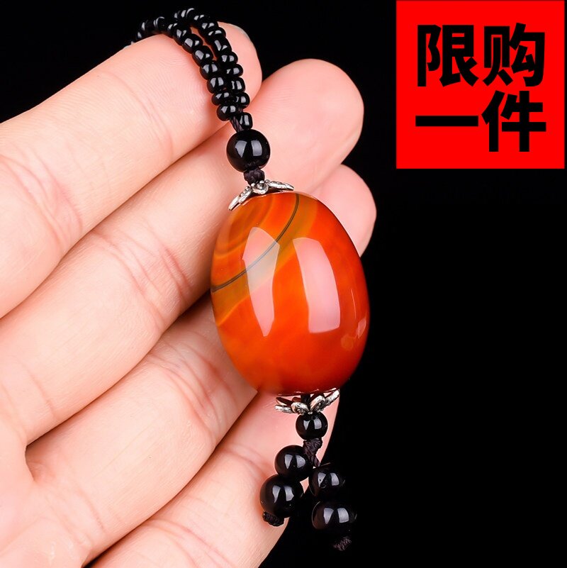 原石玛瑙转运珠路路通玉坠毛衣链