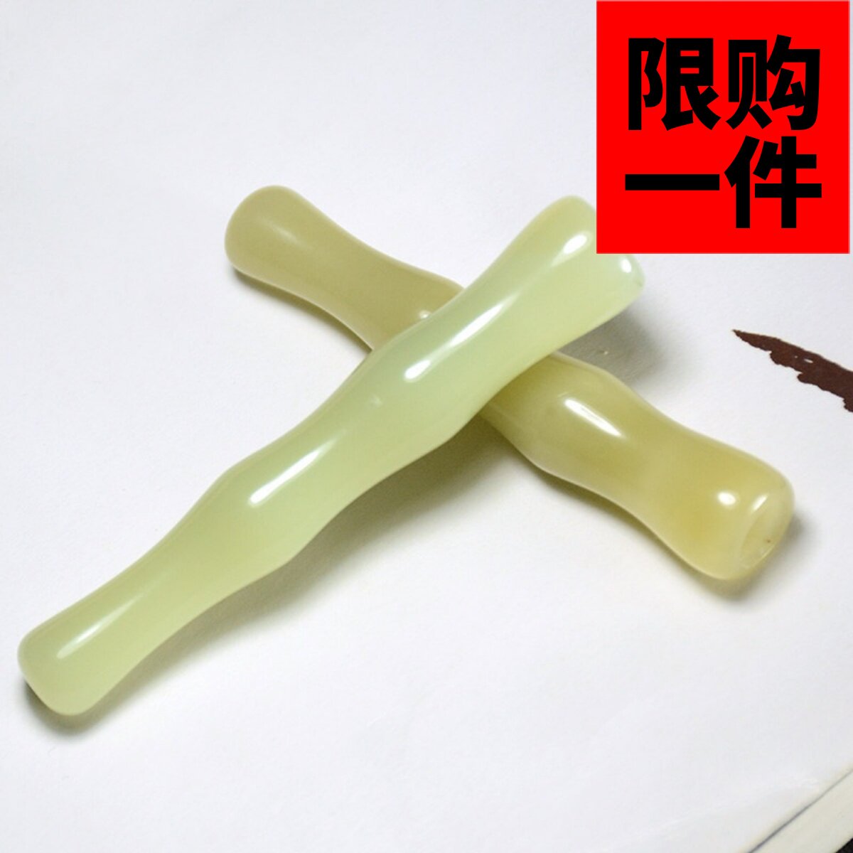 天然和田玉烟嘴玉石过滤嘴把件