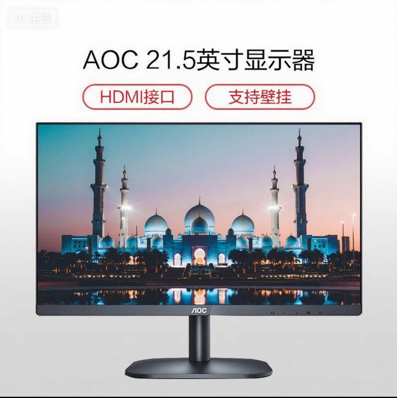 AOCi2279v显示器19英寸20/22家用台式电脑壁挂监控高清液晶屏幕24