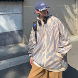 WS05宽松中性风大码港风ins卫衣外套男P6888杏色，女装短外套，电商A066