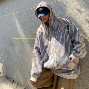 WS05宽松中性风大码港风ins卫衣外套男P6888杏色，女装短外套，电商A066