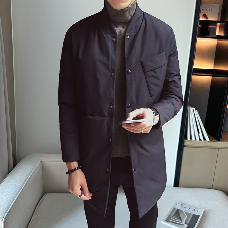 2108`大口袋工装 羽绒棉服中长款棉衣男  P135  黑色图片