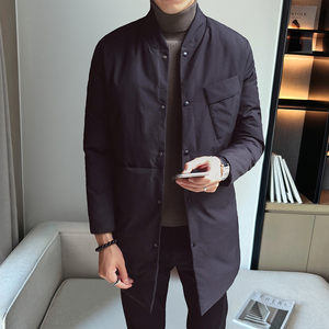2108`大口袋工装 羽绒棉服中长款棉衣男  P135  黑色图片