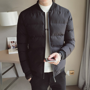 2317`短款羽绒棉衣棉服 修身款外套男P105 黑色图片