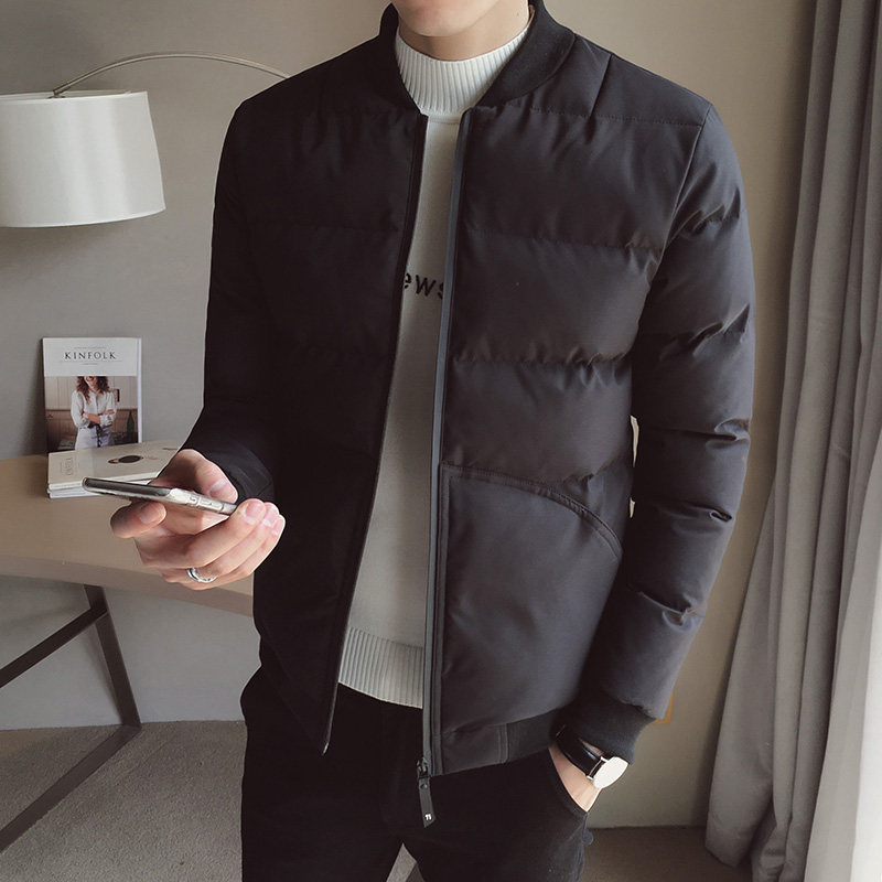 2317`羽绒棉衣棉服 合身款外套男P105 黑色图片