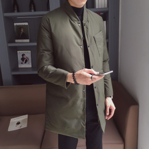 2108`大口袋工装羽绒棉服 中长款棉衣男P135控178  绿色图片
