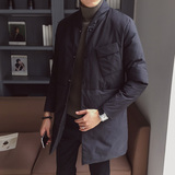 2108`大口袋工装羽绒棉服中长款棉衣男P135控178黑色，男装棉衣，电商A066