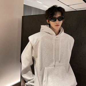 KT1005`假两件垫肩款ins潮流高级连帽卫衣男女卫衣P75裤子P48套装图片