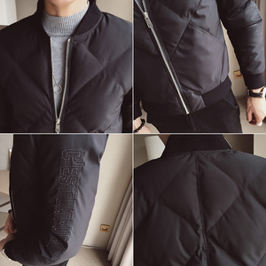2308`休闲外套 立领合身 羽绒棉衣棉服男P115灰绿图片