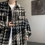 CT35宽松美拉德粗线呢料外套男学生港味夹克P6888，男装夹克，电商A066