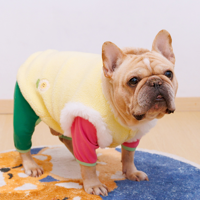 Tigerdog加绒加厚羊羔绒背心马甲秋冬法斗巴哥狗法牛柯基柴犬衣服