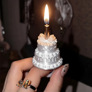 网红创意蛋糕戒指生日蜡烛生日帽拍照道具女孩氛围仪式感装饰神器