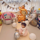 周岁女孩生日装 饰星黛露玲娜贝儿卡通兔子气球幼儿园商场场景布置