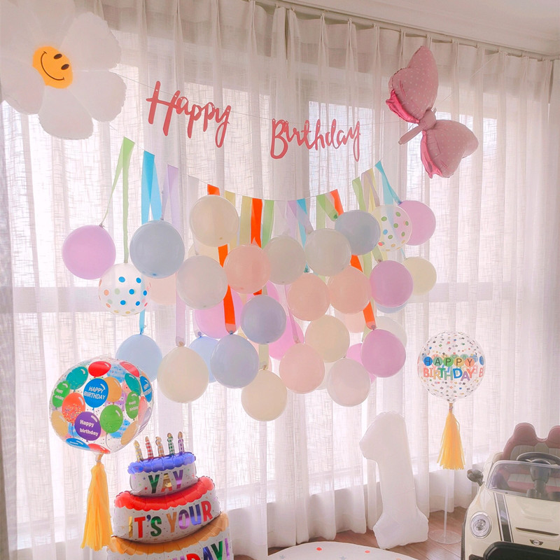 网红生日装饰场景布置气球背景墙