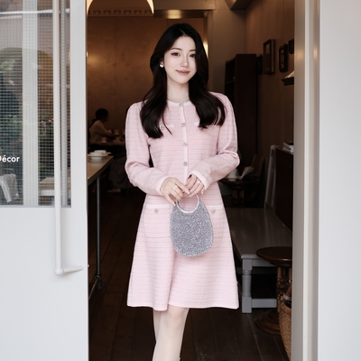 莱茵福莱尔2025秋冬针织连衣裙女