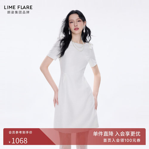 朗姿莱茵福莱尔立体蝴蝶结小礼服