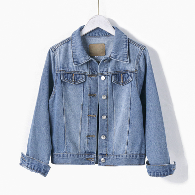 春款浅色牛仔外套女长袖短款牛仔夹克学生长袖女夹克小个子上衣