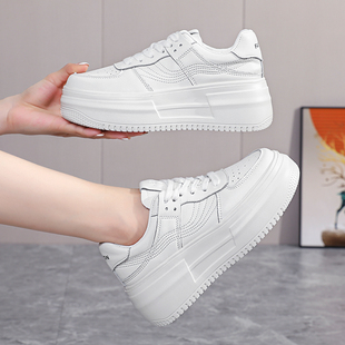 厚底增高舒适休闲小白鞋 阿比让牛皮潮流轻便百搭时尚 英·为你