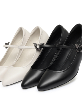 阿比让新款时尚百搭休闲高级透气轻便增高细跟高跟单鞋SJG996