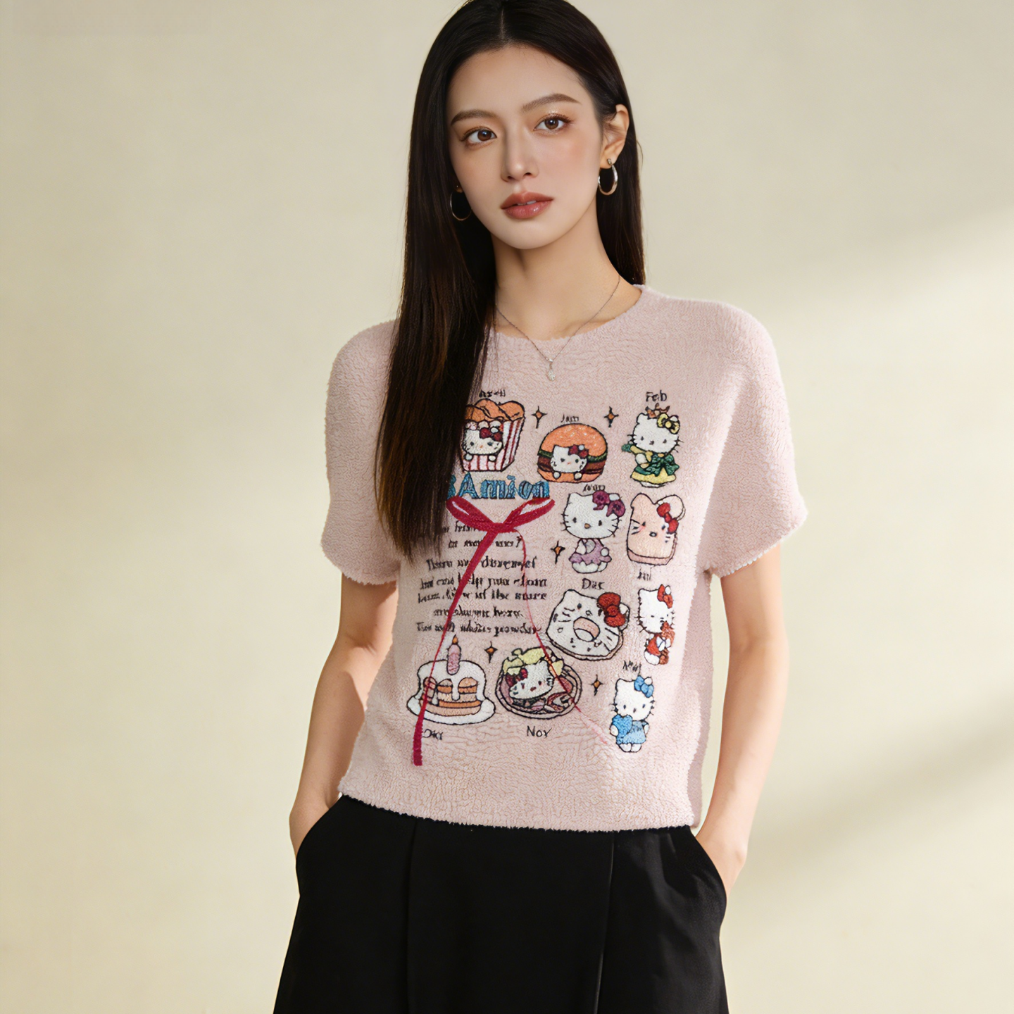 三宅风美式卡通印花短袖T恤女2026夏季设计感小众修身显瘦上衣薄