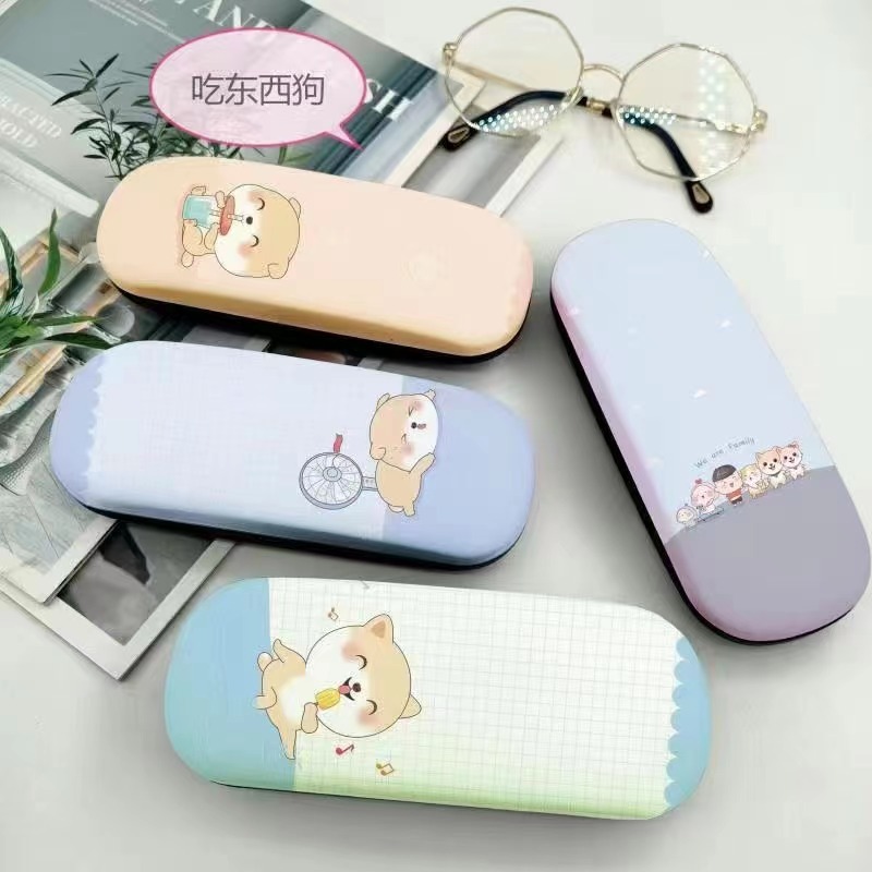 新款喷绘眼镜盒 近视板材框架眼镜盒做店名logo