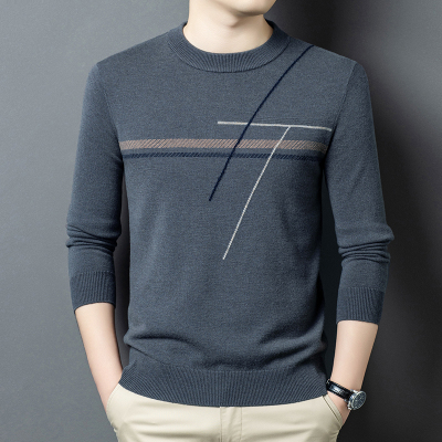 恒源祥秋冬季加厚圆领纯羊毛衫
