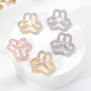 新款铜镶钻妇联标志胸针时尚妇女联合会徽章别针服装配饰品工厂店