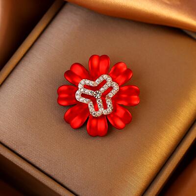 高档妇联标志胸针水钻胸花妇徽妇女联合会胸章徽章定制会徽礼盒装