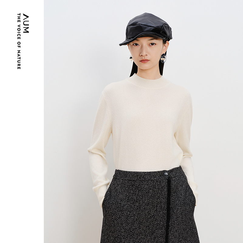 【商场同款】AUM噢姆冬季康赛妮皇家羊绒套头针织衫休闲上衣女款