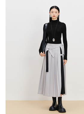 【无缝针织】AUM噢姆冬季羊毛针织打底衫修身长袖半高领上衣女款