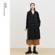 外套女款 收腰黑色休闲宽松双排扣中长款 商场同款 AUM噢姆春季
