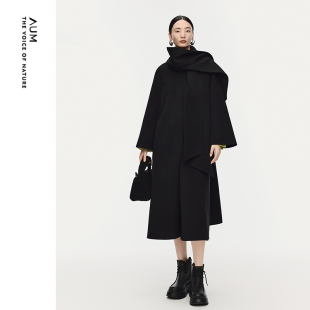 羊绒混纺双面呢斗篷式 新款 AUM噢姆2025年冬季 大衣女 商场同款