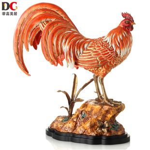 蒂高美居 1533 工艺品奢华陶瓷镶铜摆件 饰公鸡家装 欧式 装