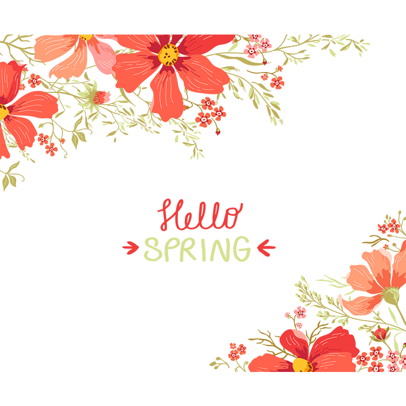 春天主题装饰窗贴女装店橱窗布置玻璃门贴静电春季上新贴纸窗花贴