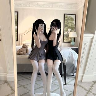 纯欲萝莉风性感吊带连衣裙女夏季 显瘦御萝包臀短裙子 丝滑睡衣修身