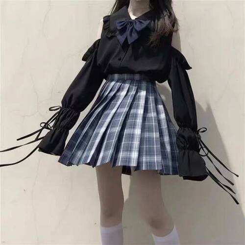 jk制服衬衫内搭蝴蝶结洛丽塔露肩