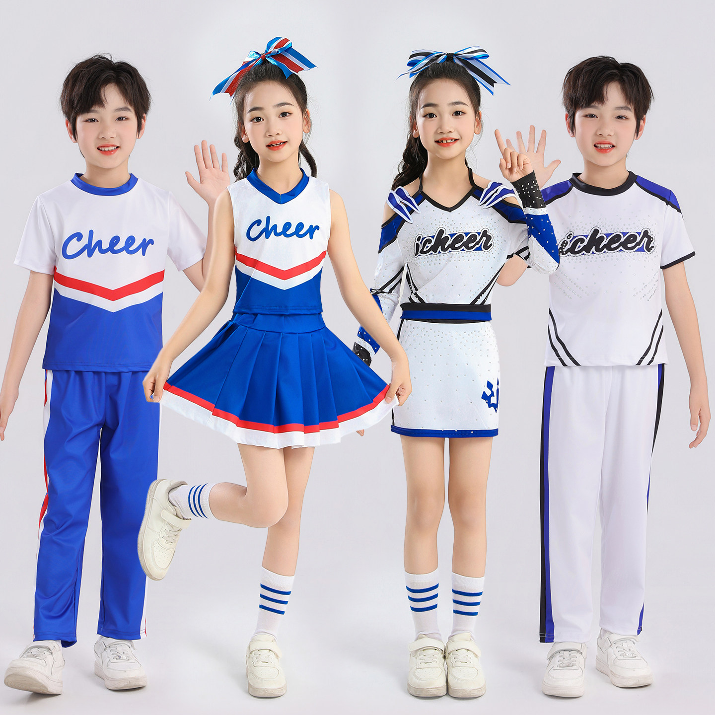 儿童啦啦队服套装运动会演出服大学生团体表演服装健美操拉拉操