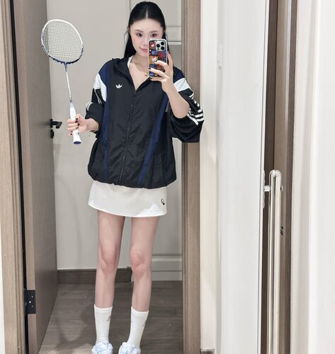 adidas originals WINDBREAKER三条纹连帽长袖夹克 男款KS3552