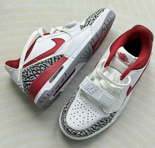 Jordan Legacy 312 防滑耐磨复古篮球鞋 女款 白红FQ7827-106