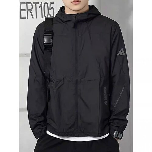 adidas CITYLIGHTWEIGHT 连帽休闲运动时尚夹克 男款 黑色JZ8401