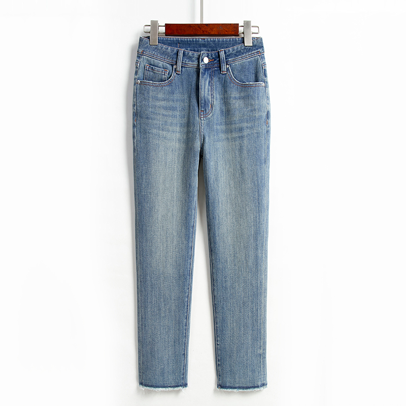 直筒牛仔裤女小个子法棍烟管裤