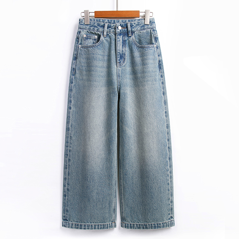 阔腿牛仔裤女小个子休闲直筒裤