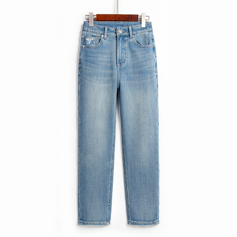 直筒牛仔裤女小个子法棍烟管裤