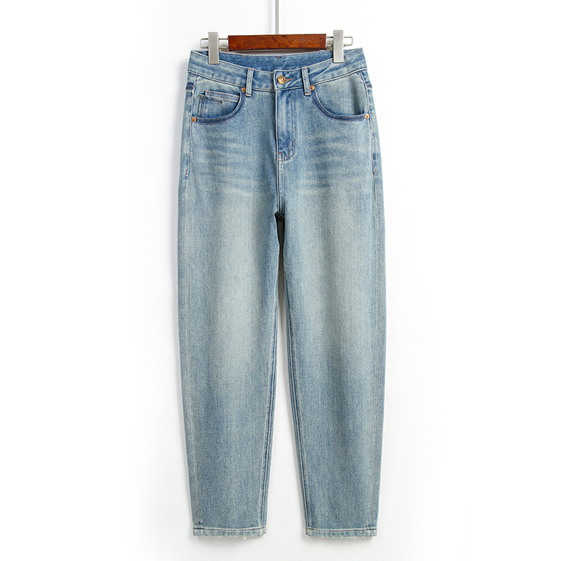 哈伦牛仔裤女小个子老爹萝卜裤