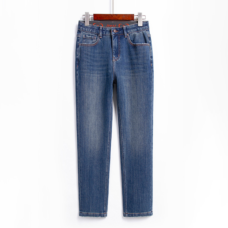 直筒牛仔裤女小个子法棍烟管裤